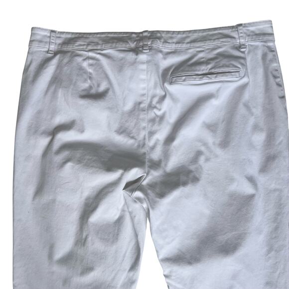 Ralph Lauren Chino Pants Women's 12 White Logo Faux Pockets Basic Classic Preppy - Picture 9 of 14